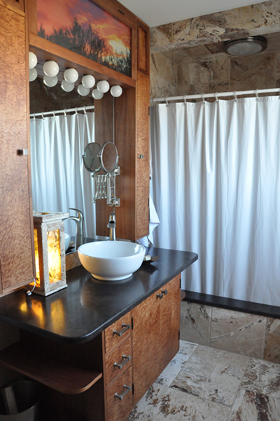 M H Studios - Bath Vanity - Mahogany and Cedar Burl